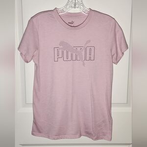 ​💖 PUMA Lavender Dot Logo T-Shirt - Womens Size S (Small)